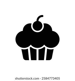 Cupcake Glyph Icon. Cupcake Icon
