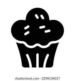 cupcake glyph icon illustration vector graphic