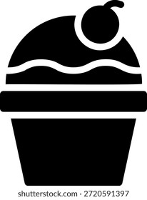 vetor de ilustração de ícone de glifo do cupcake