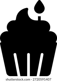 vetor de ilustração de ícone de glifo do cupcake