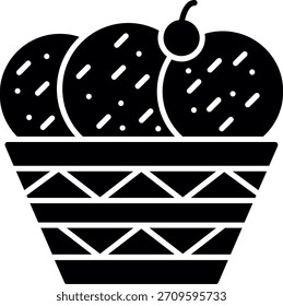 Cupcake Glyph Style Icon Design