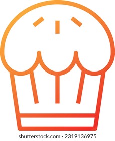 Cupcake Gradient Icon, Food Vector