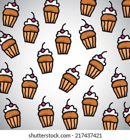 cupcake graphic design. Vector illustration. 