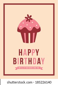 cupcake happy birthday greeting card