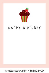 cupcake happy birthday greeting card. muffin happy birthday greeting card.