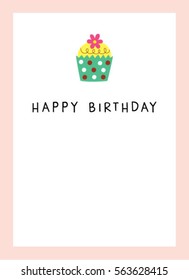 cupcake happy birthday greeting card. muffin happy birthday greeting card.