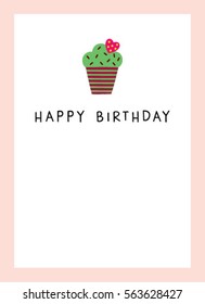 cupcake happy birthday greeting card. muffin happy birthday greeting card.