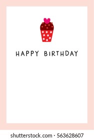 cupcake happy birthday greeting card. muffin happy birthday greeting card.