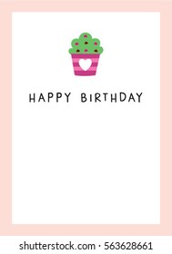 cupcake happy birthday greeting card. muffin happy birthday greeting card.