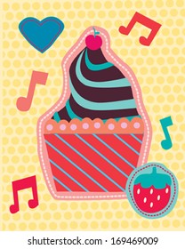 Cupcake and a happy party