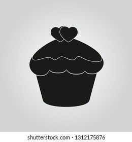 cupcake with heart icon