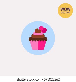 Cupcake with Heart Icon