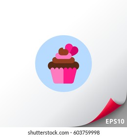 Cupcake with Heart Icon