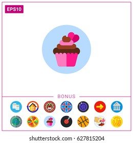 Cupcake with Heart Icon