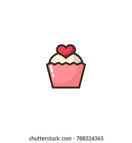 Cupcake With Heart Icon