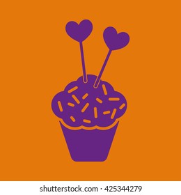 Cupcake and Hearts Icon