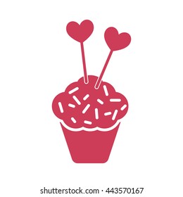 Cupcake and Hearts Icon
