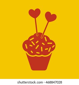 Cupcake and Hearts Icon