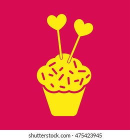 Cupcake and Hearts Icon