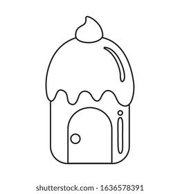 cupcake house delicious isolated icon vector illustration design