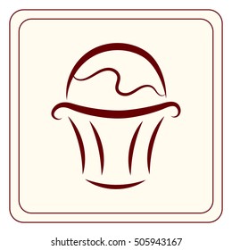 Cupcake/ ice cream vector icon 