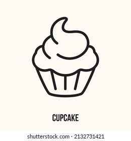 Cupcake icon badge bakery for design menu cafe, label and packaging