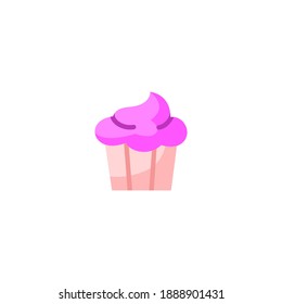 Cupcake icon. Bakery icon. Simple, flat, color.