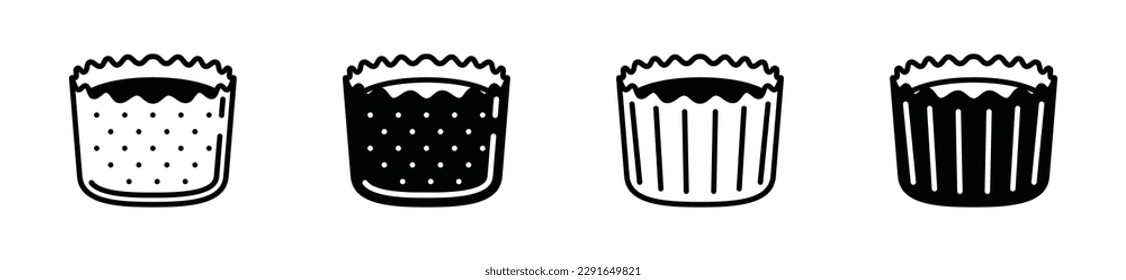 Cupcake icon. Baking cup icon symbol in line and flat style. Bakery sign and symbol. Vector illustration