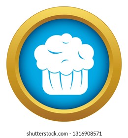 Cupcake icon blue vector isolated on white background for any design