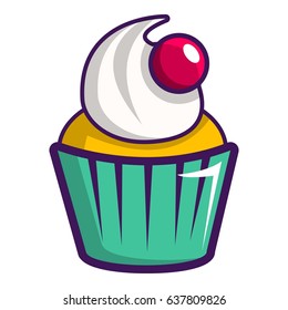 Cupcake icon. Cartoon illustration of cupcake vector icon for web