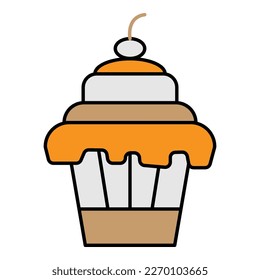 Cupcake icon clipart illustration design
