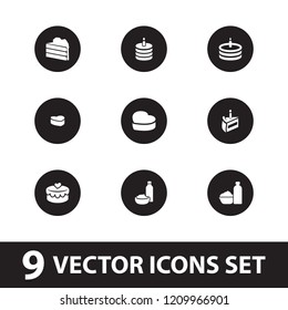Cupcake icon. collection of 9 cupcake filled icons such as cake, drink and food, heart cake, heart lock. editable cupcake icons for web and mobile.