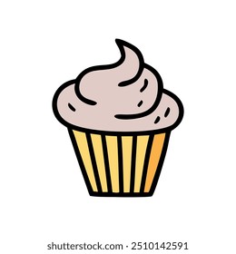  Cupcake Icon,  colored muffin logo. Vector illustration isolated on white background. Can be used as icon, sign or symbol - cupcake silhouette.