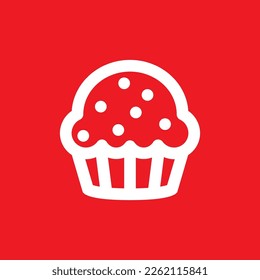 Cupcake icon, common graphic resources, vector illustration.