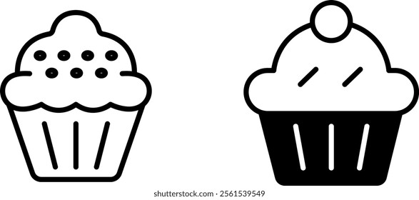 "Cupcake Icon Design for Bakery, Dessert, and Sweet Treat Themes"