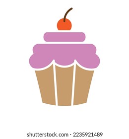 Cupcake icon design clipart vector illustration isolated