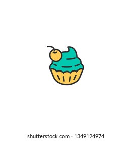 Cupcake icon design. Gastronomy icon vector illustration