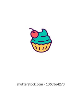 Cupcake icon design. Gastronomy icon vector illustration