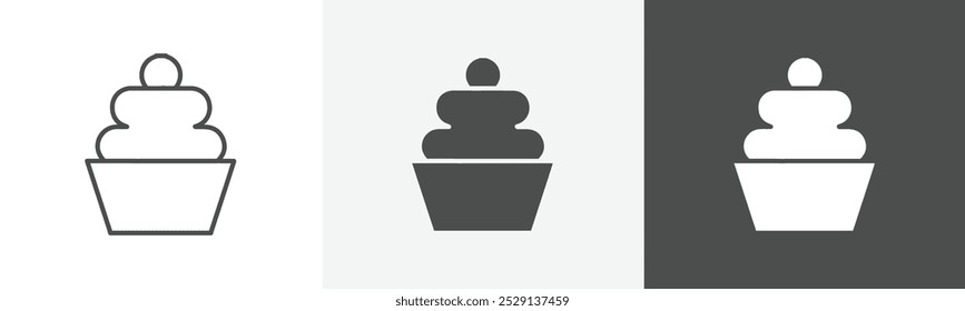 cupcake icon Design in thin line vector style