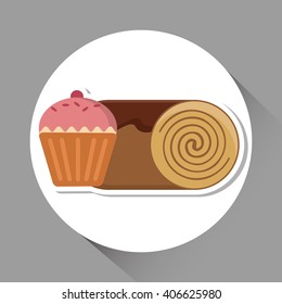 cupcake icon design , vector illustration,