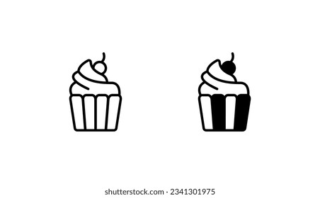 Cupcake icon design with white background stock illustration