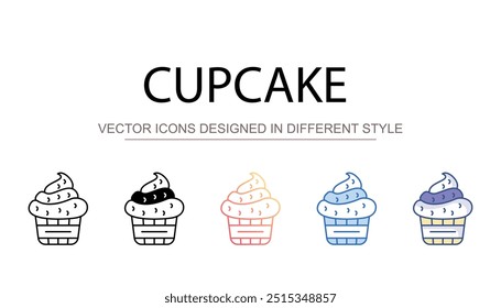 Design de ícone de bolo com ilustração de estoque de fundo branco