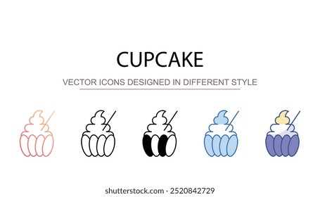 Design de ícone de bolo com ilustração de estoque de fundo branco