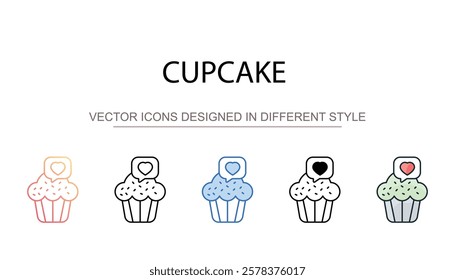 Cupcake icon design with white background stock illustration