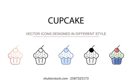 Cupcake icon design with white background stock illustration