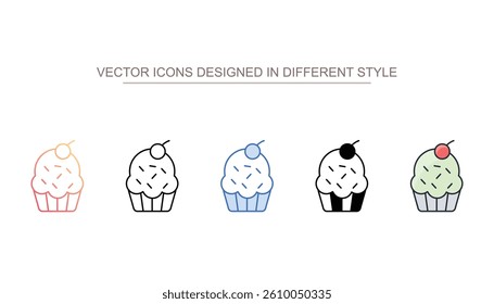 Cupcake icon design with white background stock illustration