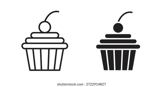 Ícone de cupcake projeta coleção para celular, interface do usuário, web.
