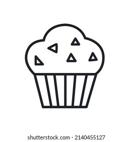 Cupcake icon. Dessert and bakery isolated line icons
