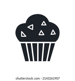 Cupcake icon. Dessert and bakery isolated vector silhouettes