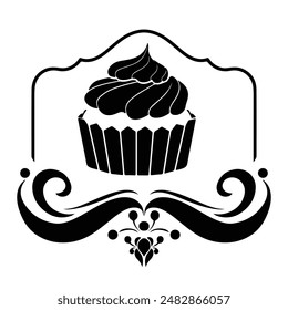 Cupcake icon. Cupcake dessert sweet and bakery theme. Isolated design. Vector illustration